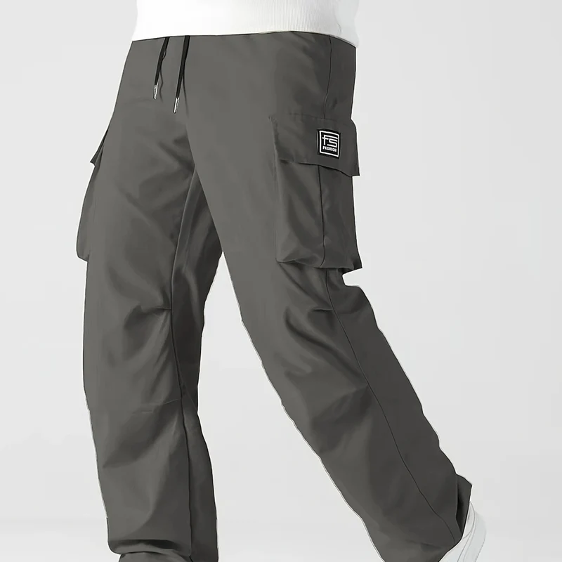 Herren Relaxed Cargo-Hose mit Tunnelzugbund, großen Klapp‑Utilitytaschen und geradem Bein Nord Taschen