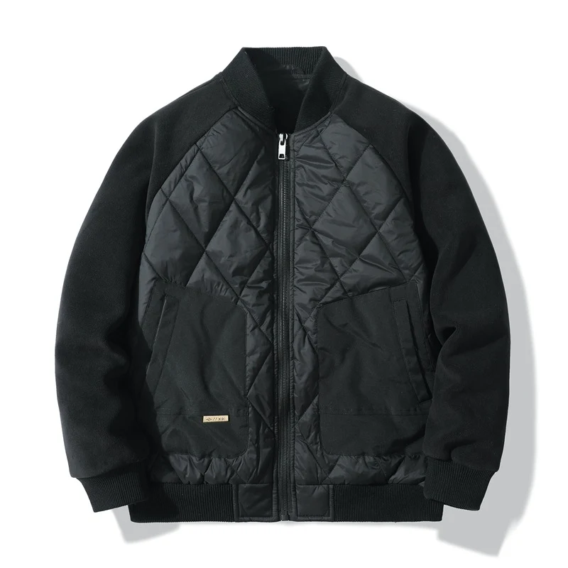 Herren Quiltgefütterte Bomberjacke mit Fleeceärmeln und Utility-Taschen Nord Taschen