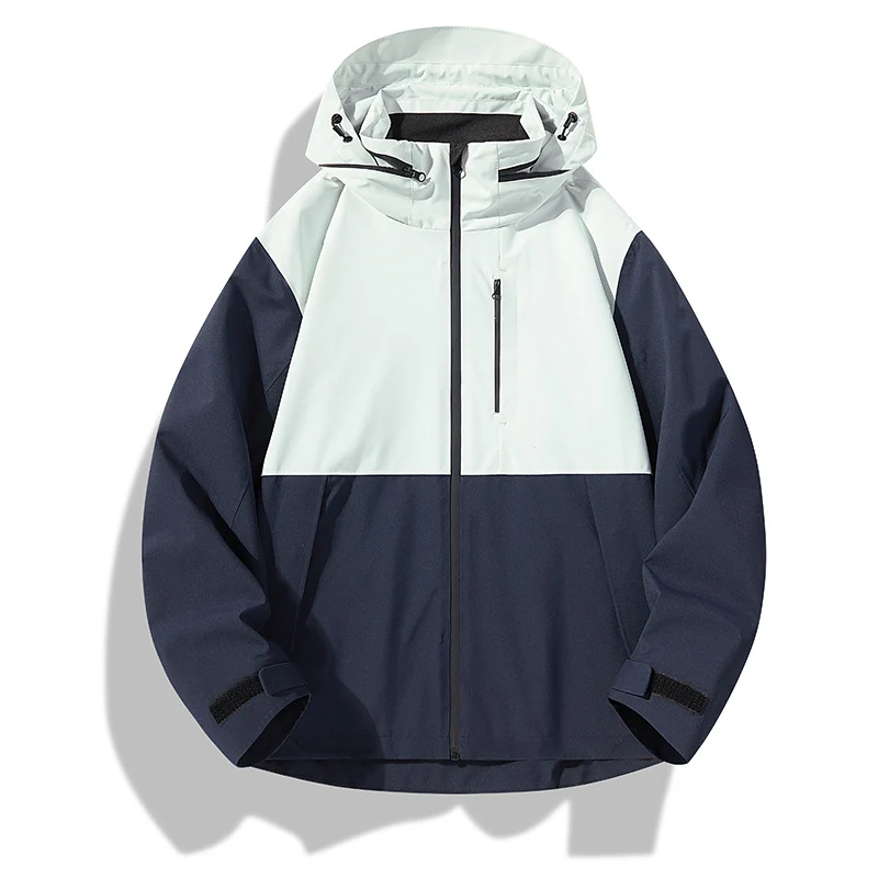 Herren Zweilagige wasserdichte Outdoorjacke mit Kapuze, Verschweißten Reißverschlüssen und Kontrastpaneelen Nord Taschen