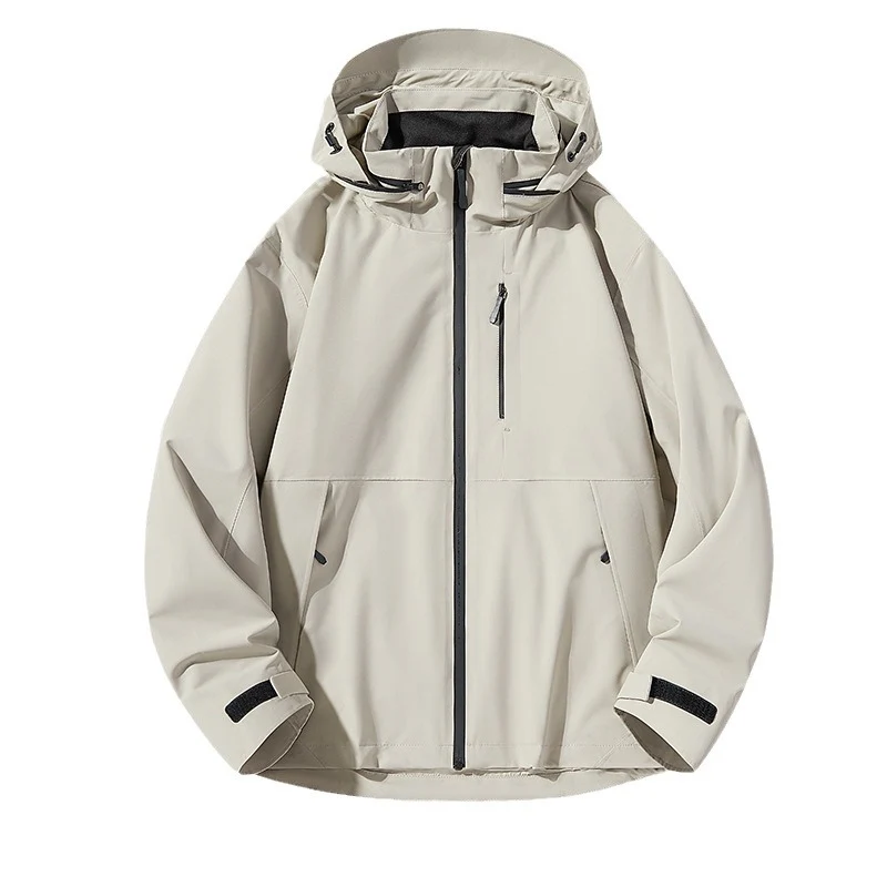 Herren Zweilagige wasserdichte Outdoorjacke mit Kapuze, Verschweißten Reißverschlüssen und Kontrastpaneelen Nord Taschen
