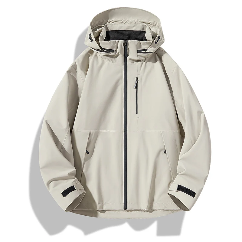 Herren Zweilagige wasserdichte Outdoorjacke mit Kapuze, Verschweißten Reißverschlüssen und Kontrastpaneelen Nord Taschen