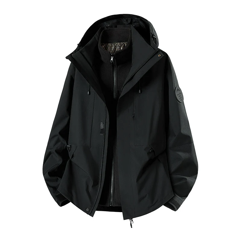 Herren Wetterfeste technische Softshell‑Trekkingjacke mit Kapuze und isolierendem Inneneinsatz Nord Taschen