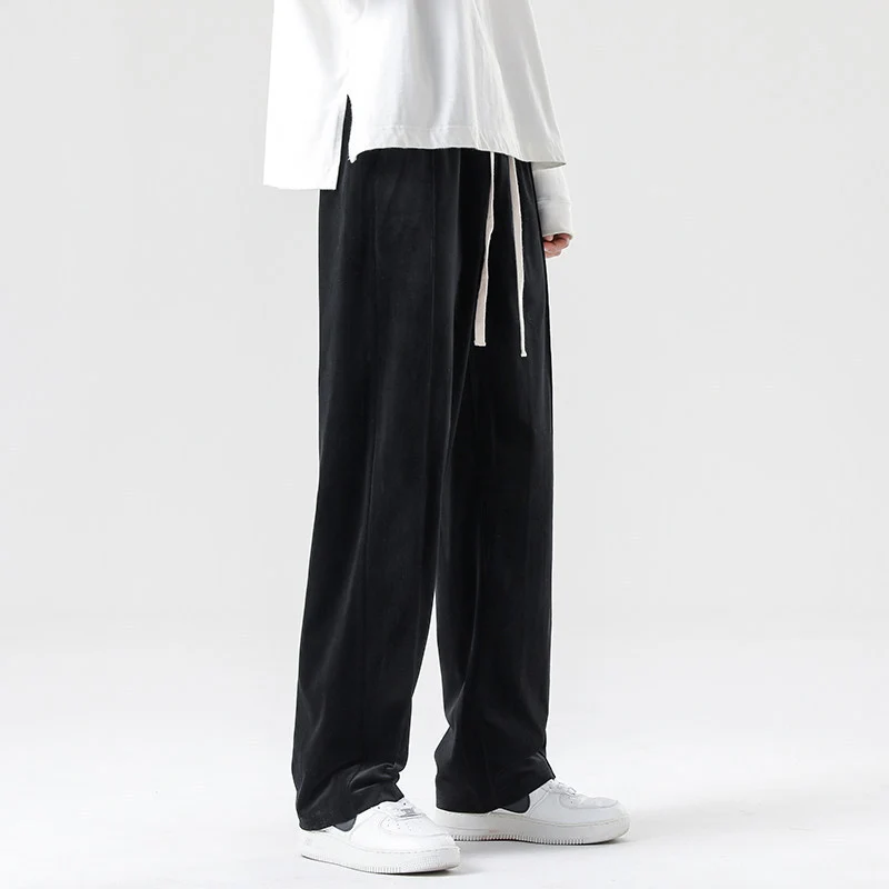 Herren Weite Velours-Jogginghose mit elastischem Bund und Kordelzug Nord Taschen