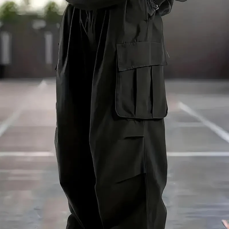 Herren Weite Utility-Cargohose mit übergroßen Klappentaschen & elastischem Tunnelzugbund Nord Taschen