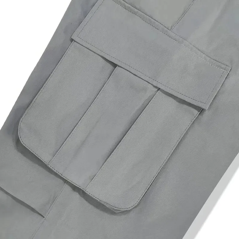 Herren Weite Utility-Cargohose mit übergroßen Klappentaschen & elastischem Tunnelzugbund Nord Taschen