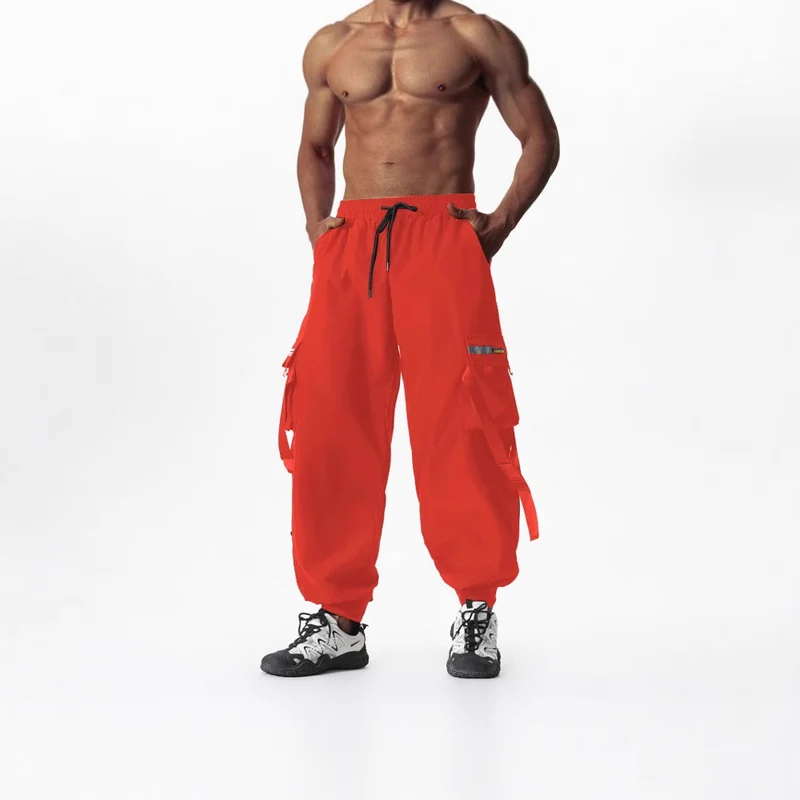 Herren Utility-Cargo-Jogginghose mit Tunnelzug, Beinschnallen & Mehrfachtaschen Nord Taschen