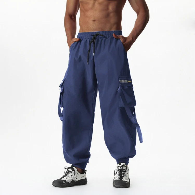Herren Utility-Cargo-Jogginghose mit Tunnelzug, Beinschnallen & Mehrfachtaschen Nord Taschen
