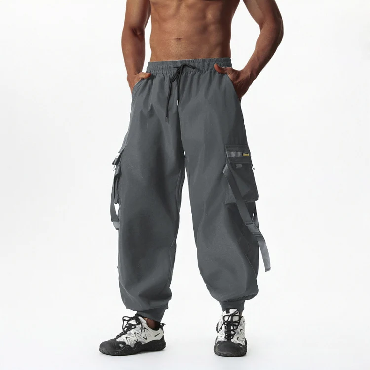 Herren Utility-Cargo-Jogginghose mit Tunnelzug, Beinschnallen & Mehrfachtaschen Nord Taschen