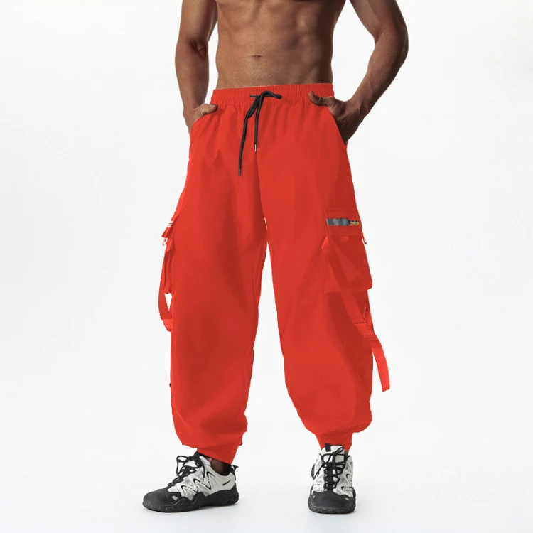 Herren Utility-Cargo-Jogginghose mit Tunnelzug, Beinschnallen & Mehrfachtaschen Nord Taschen