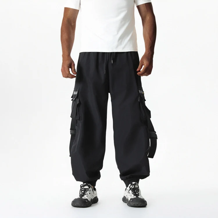 Herren Utility-Cargo-Jogginghose mit Tunnelzug, Beinschnallen & Mehrfachtaschen Nord Taschen