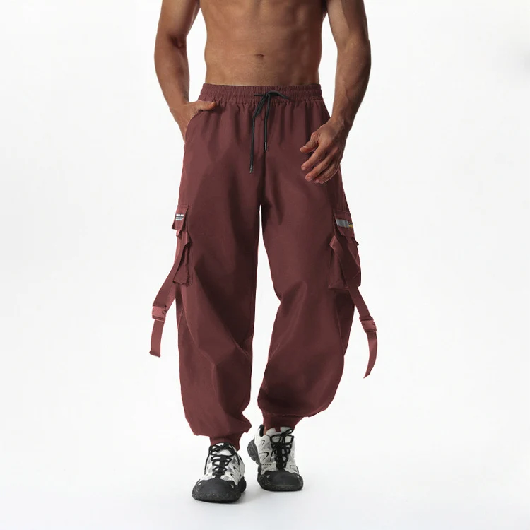 Herren Utility-Cargo-Jogginghose mit Tunnelzug, Beinschnallen & Mehrfachtaschen Nord Taschen
