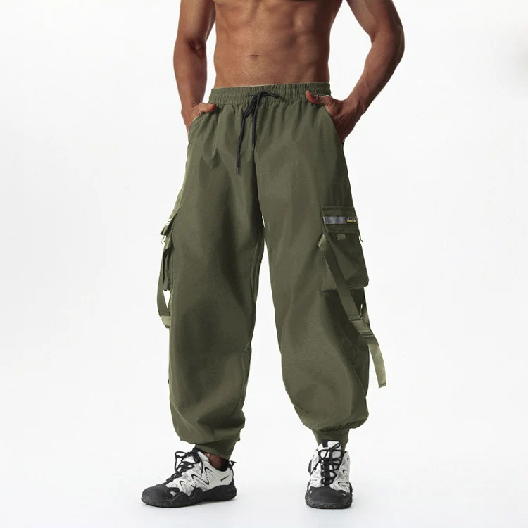 Herren Utility-Cargo-Jogginghose mit Tunnelzug, Beinschnallen & Mehrfachtaschen Nord Taschen