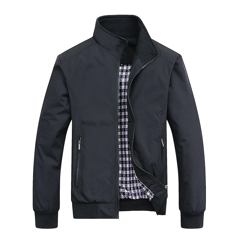Herren Urbaner Stehkragen‑Blouson aus windabweisendem Softshell mit kariertem Thermofutter Nord Taschen