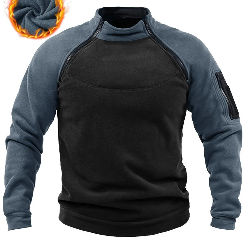 Herren Technischer Fleece-Combat-Pullover mit verstärkter Frontplatte & Schulterreißverschlüssen Nord Taschen