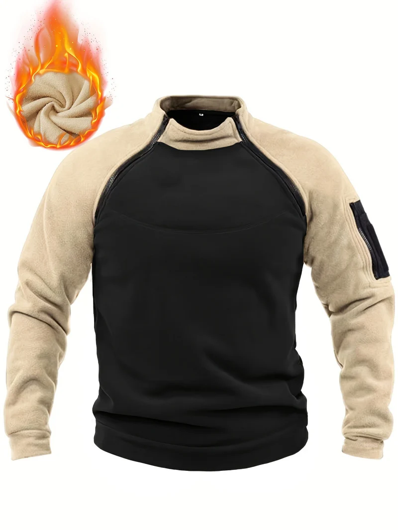 Herren Technischer Fleece-Combat-Pullover mit verstärkter Frontplatte & Schulterreißverschlüssen Nord Taschen