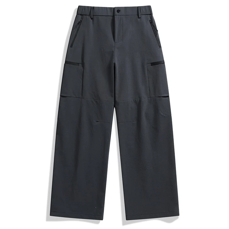 Herren Technische Utility-Cargo-Hose mit weitem Bein, elastischem Bund & Reißverschlusstaschen Nord Taschen