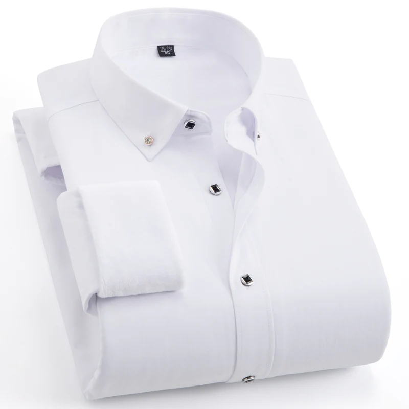 Herren Gefüttertes Businesshemd mit Thermofleece‑Innenseite und Button‑Down‑Kragen Nord Taschen
