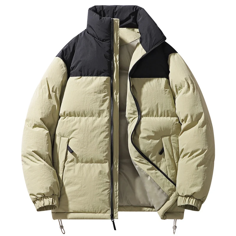 Herren Gefütterte Steppjacke mit hohem Kragen, Kordelzugsaum und Kontrastpaneel Nord Taschen