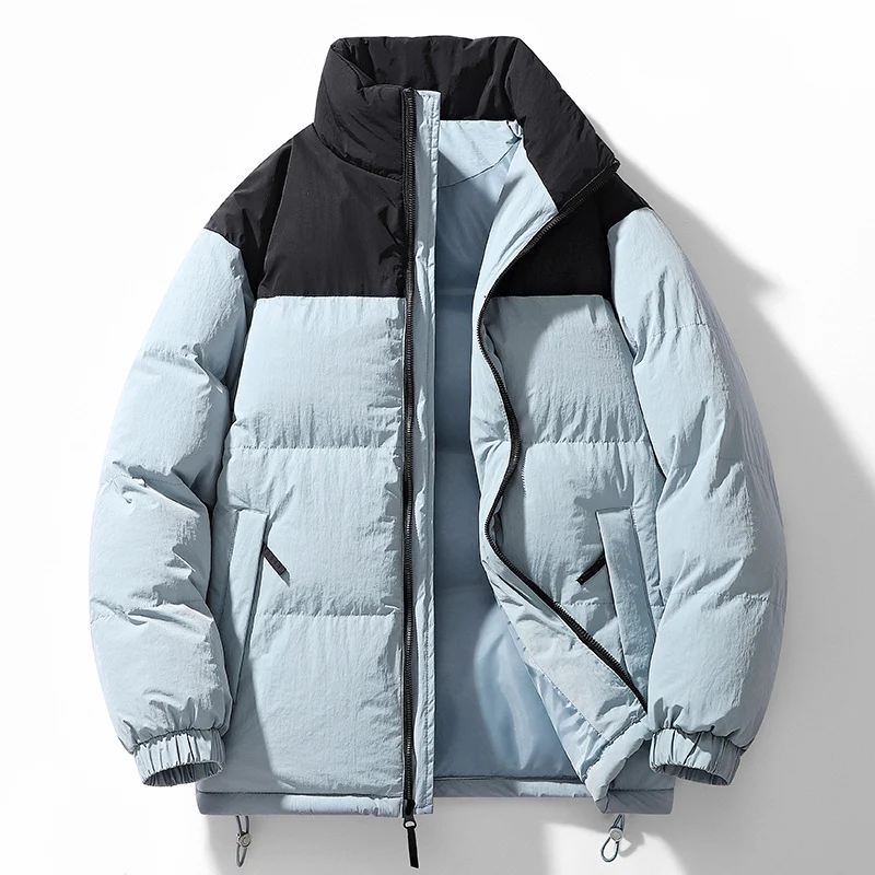 Herren Gefütterte Steppjacke mit hohem Kragen, Kordelzugsaum und Kontrastpaneel Nord Taschen