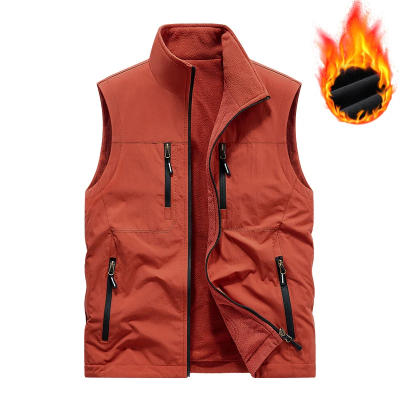 Herren Gefütterte Outdoor-Thermoweste mit Fleece-Innenfutter, Reißverschlusstaschen & winddichter Außenlage Nord Taschen