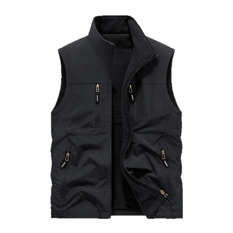 Herren Gefütterte Outdoor-Thermoweste mit Fleece-Innenfutter, Reißverschlusstaschen & winddichter Außenlage Nord Taschen