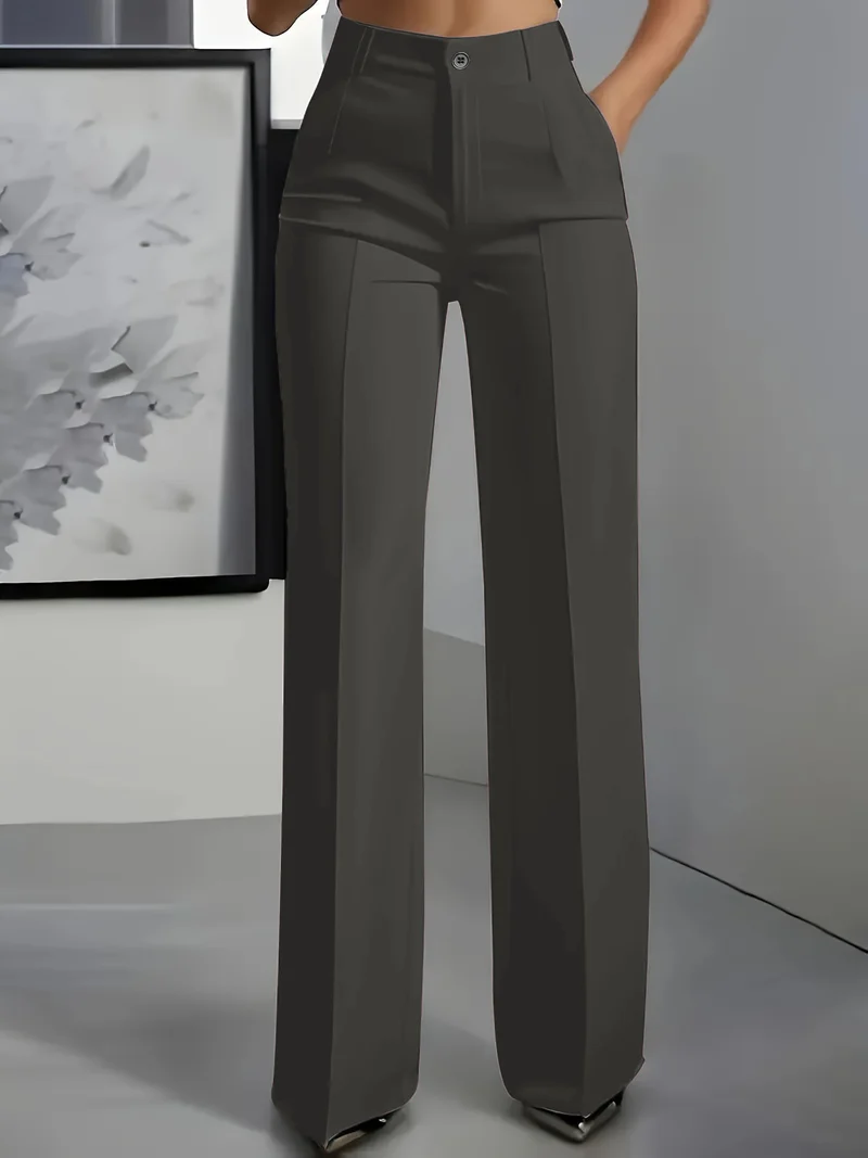 Damen Hochtaillierte Palazzo-Hose mit Bügelfalte und Eingrifftaschen Nord Taschen