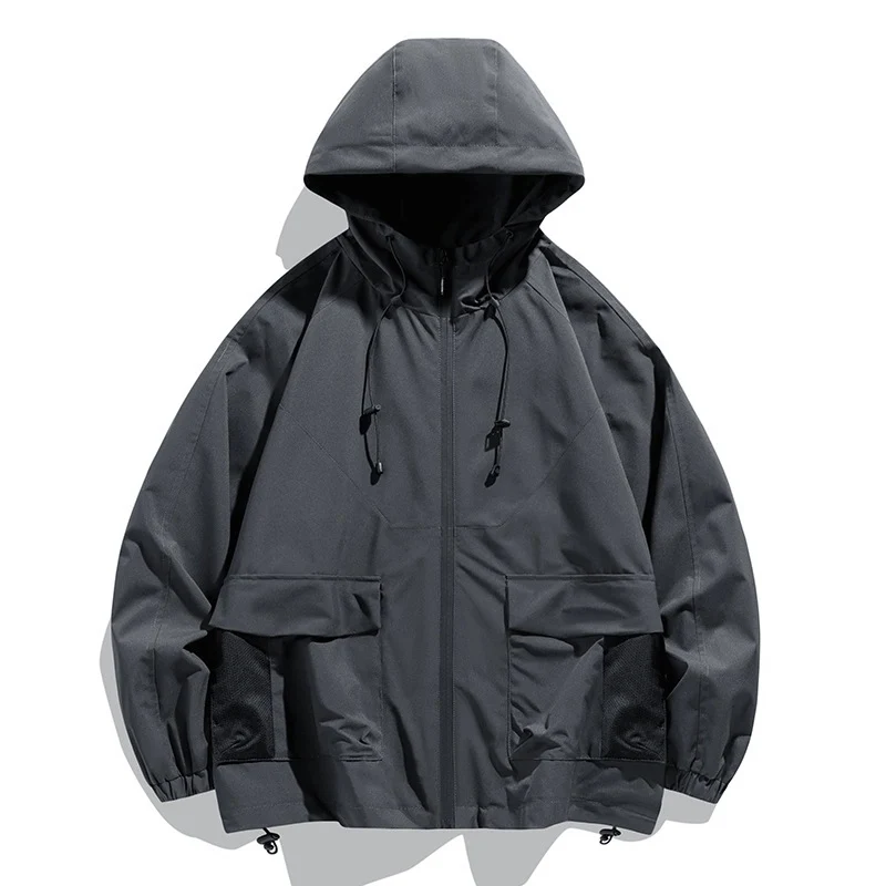 Herren Oversize Utility-Softshelljacke mit Kapuze, aufgesetzten Taschen & verstellbarem Saum Nord Taschen
