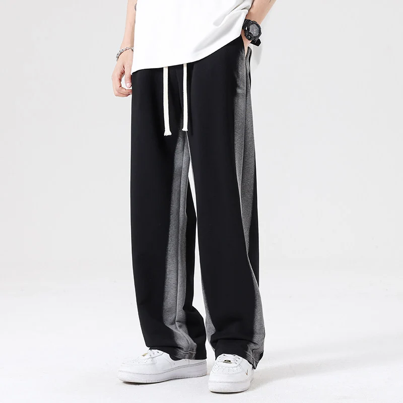 Herren Oversize Trainingshose mit kontrastseitigem Panel, Tunnelzug & geradem Bein Nord Taschen