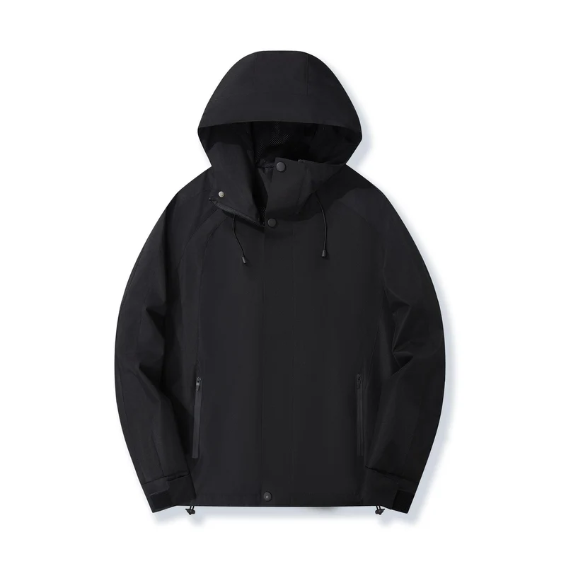 Damen Leichte Kapuzen-Regenjacke mit Kontraststreifen und Mesh‑Futter Nord Taschen
