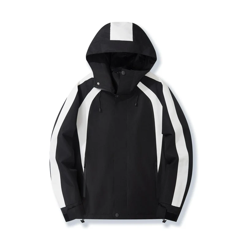Damen Leichte Kapuzen-Regenjacke mit Kontraststreifen und Mesh‑Futter Nord Taschen