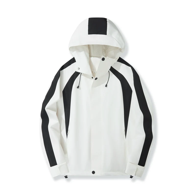 Damen Leichte Kapuzen-Regenjacke mit Kontraststreifen und Mesh‑Futter Nord Taschen
