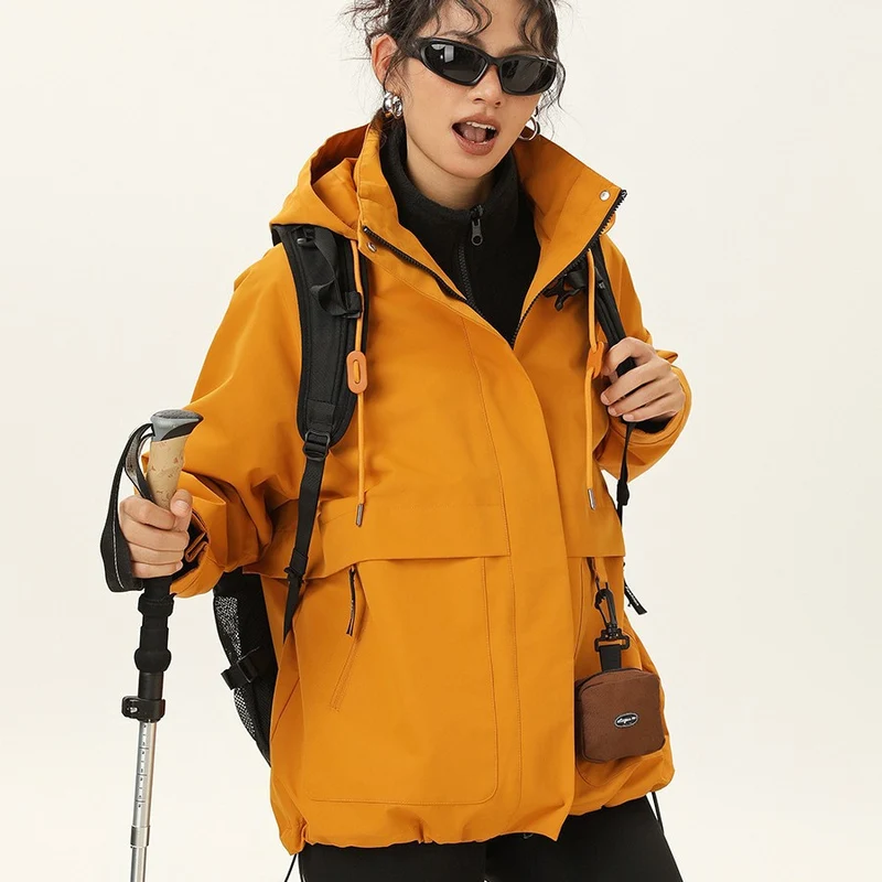 Damen Kapuzen-Utility-Parka mit wasserdichter Membran, großen Fronttaschen & verstellbarem Saum Nord Taschen