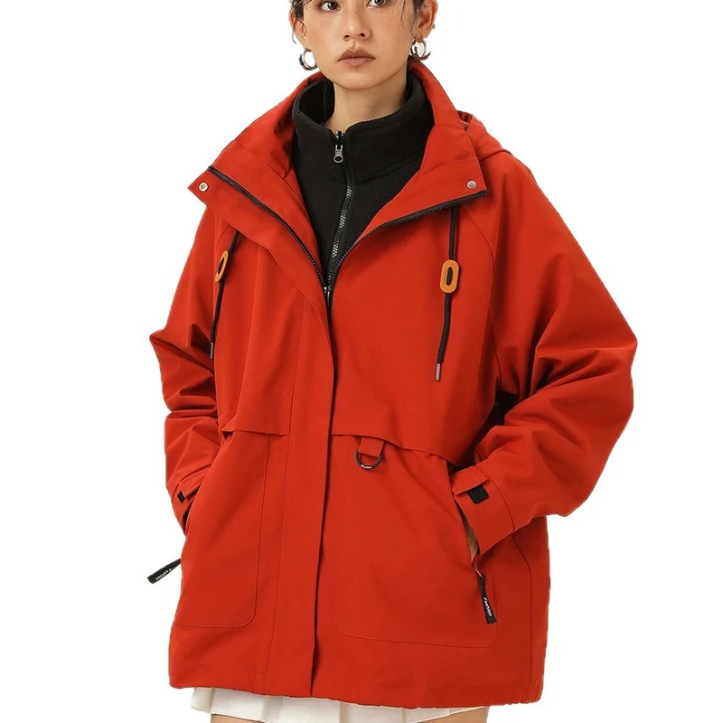 Damen Kapuzen-Utility-Parka mit wasserdichter Membran, großen Fronttaschen & verstellbarem Saum Nord Taschen