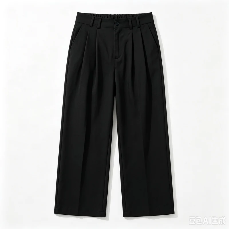 Damen Hochtaillierte weite Bundfaltenhose mit verkürztem Bein und verstellbaren Knopf-Bündchen Nord Taschen