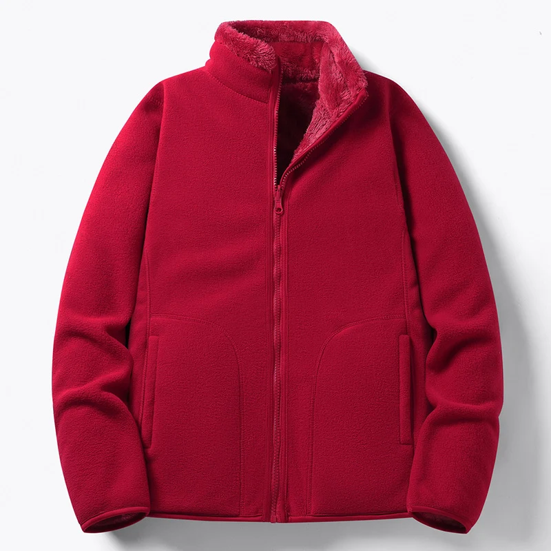 Damen Gefütterte Fleece-Jacke mit Teddyfutter, Stehkragen & durchgehendem Reißverschluss Nord Taschen