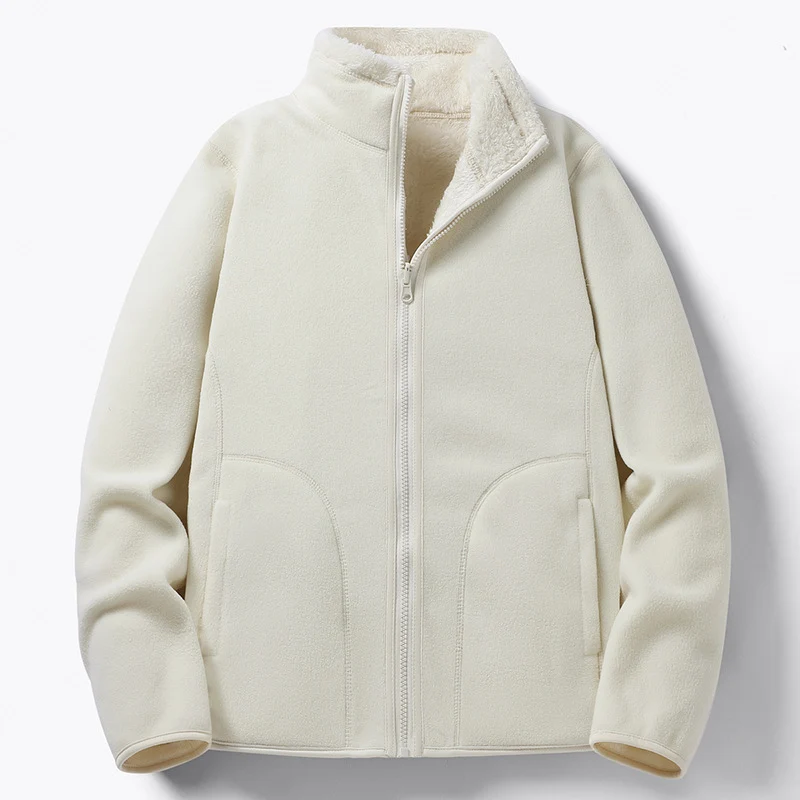 Damen Gefütterte Fleece-Jacke mit Teddyfutter, Stehkragen & durchgehendem Reißverschluss Nord Taschen