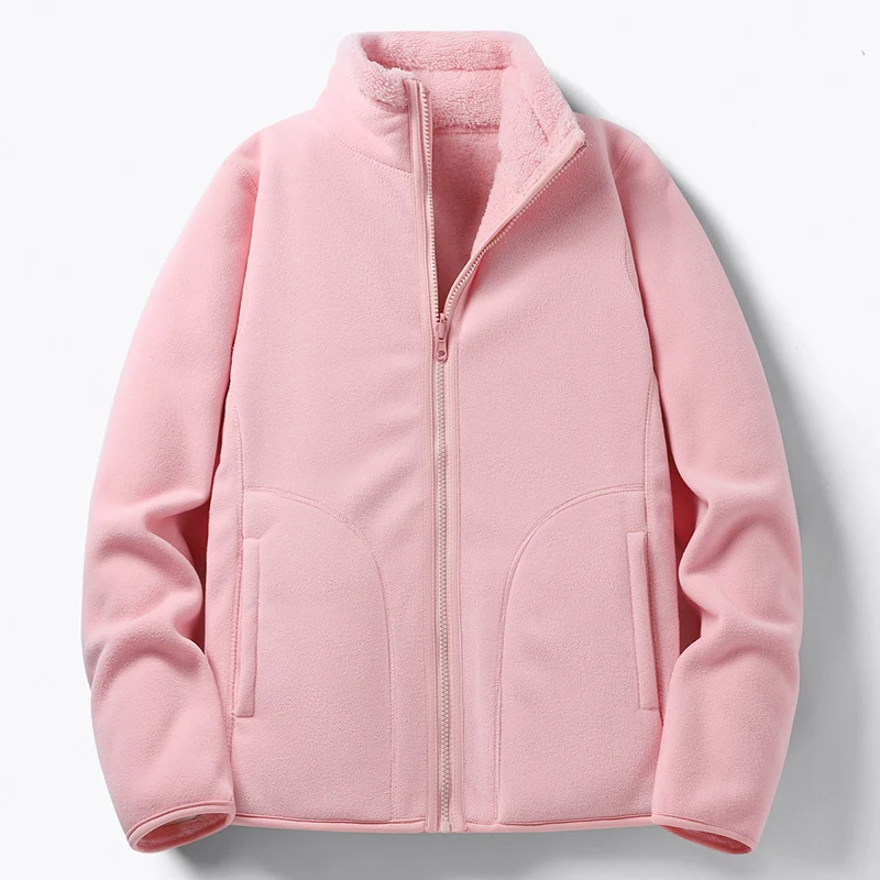 Damen Gefütterte Fleece-Jacke mit Teddyfutter, Stehkragen & durchgehendem Reißverschluss Nord Taschen