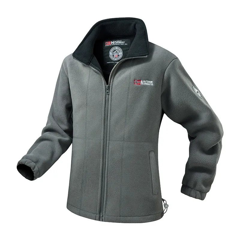 Damen Fleecejacke mit Stehkragen, windabweisender Struktur & verstellbarem Kordelzugsaum Nord Taschen