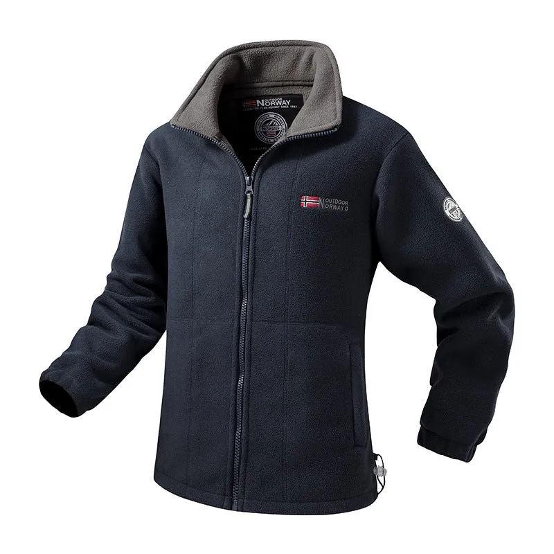Damen Fleecejacke mit Stehkragen, windabweisender Struktur & verstellbarem Kordelzugsaum Nord Taschen