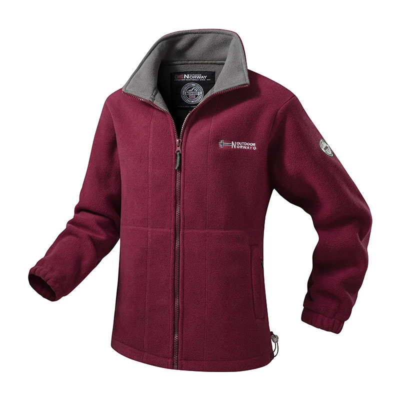 Damen Fleecejacke mit Stehkragen, windabweisender Struktur & verstellbarem Kordelzugsaum Nord Taschen