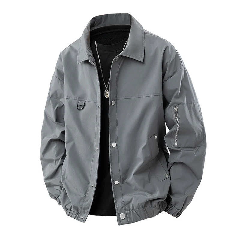 Herren Leichte Utility-Coachjacke mit Druckknopfverschluss, Ärmel-Reißverschluss & elastischem Saum Nord Taschen