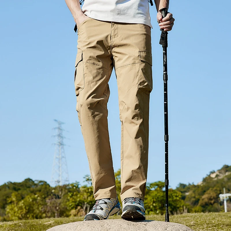 Herren Leichte Trekking-Cargohose mit Stretch-Anteil, vorgeformten Knien und Mehrfachtaschen Nord Taschen