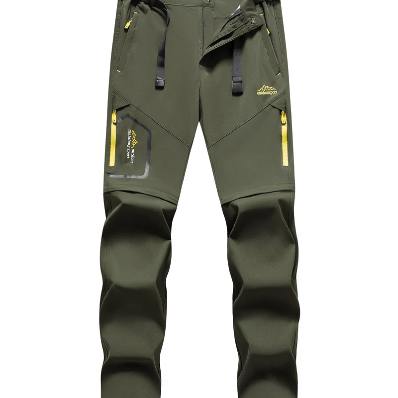Herren Technische Softshell Zipp‑Wanderhose mit abnehmbaren Beinen und verstellbarem Gürtel Nord Taschen