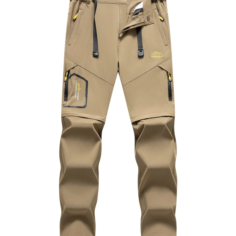 Herren Technische Softshell Zipp‑Wanderhose mit abnehmbaren Beinen und verstellbarem Gürtel Nord Taschen