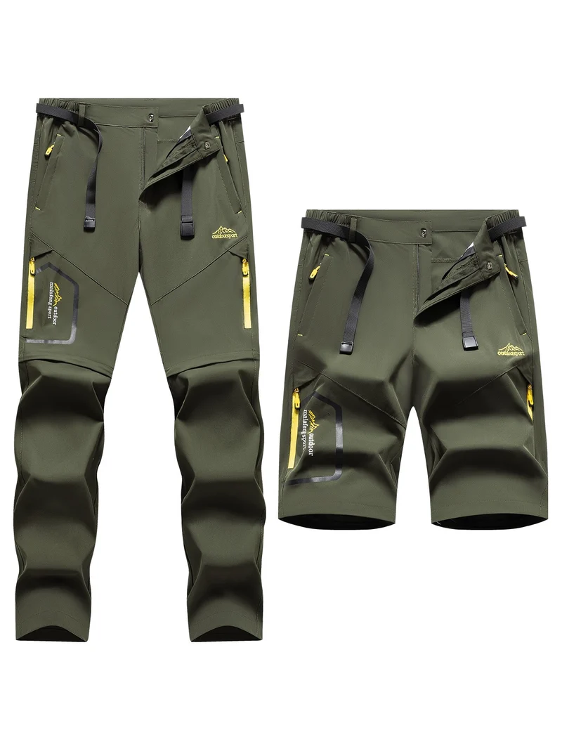 Herren Technische Softshell Zipp‑Wanderhose mit abnehmbaren Beinen und verstellbarem Gürtel Nord Taschen