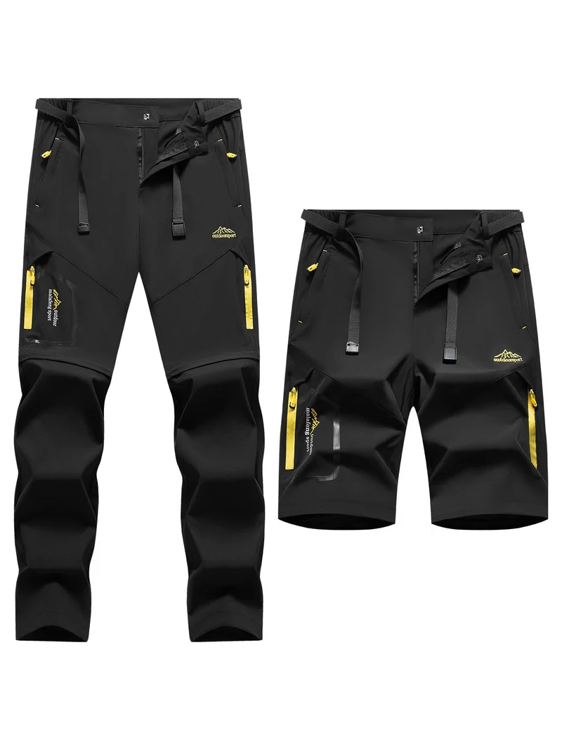 Herren Technische Softshell Zipp‑Wanderhose mit abnehmbaren Beinen und verstellbarem Gürtel Nord Taschen