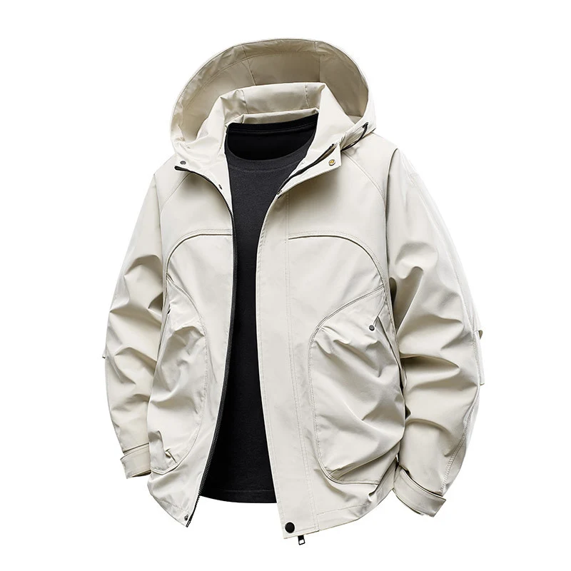 Herren technische Softshell-Utilityjacke mit Kapuze wasserabweisend und Multifunktionstaschen Nord Taschen