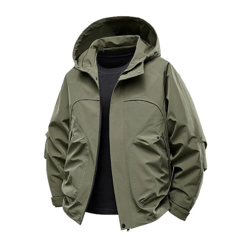 Herren technische Softshell-Utilityjacke mit Kapuze wasserabweisend und Multifunktionstaschen Nord Taschen