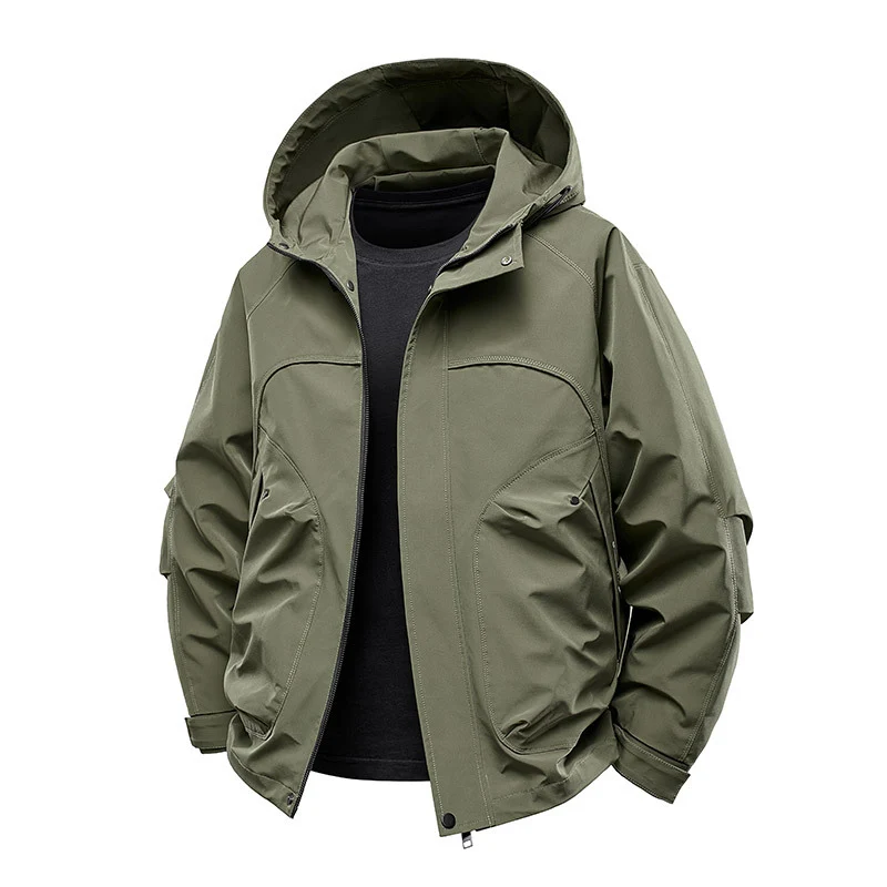 Herren technische Softshell-Utilityjacke mit Kapuze wasserabweisend und Multifunktionstaschen Nord Taschen
