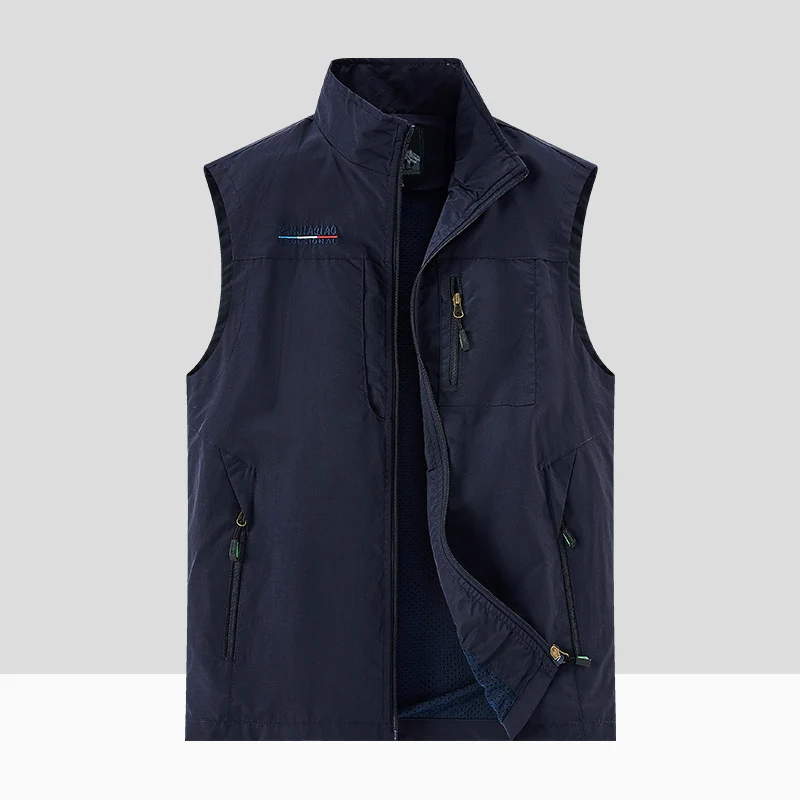 Herren Technische Outdoor-Weste mit atmungsaktivem Mesh-Futter, Reißverschlusstaschen & Stehkragen Nord Taschen